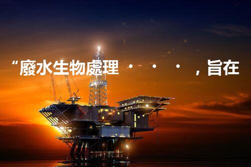 “廢水生物處理，旨在凈化水源，守護(hù)碧水藍(lán)天”